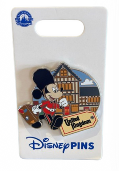 Disney Parks Epcot United Kingdom Mickey Mouse Traveling Pin New with Card