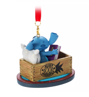 Disney Parks Stitch and Scrump Aloha Sketchbook Christmas Ornament New with Tag