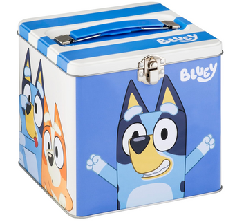 Disney Cartoon Bluey and Bingo Tin Box Officially Licensed Stack Store Carry