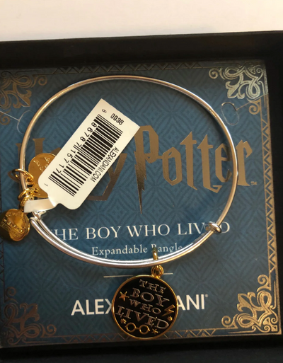 Alex Ani Harry Potter The Boy Who Lived Two Tone Charm Bangle New with Box