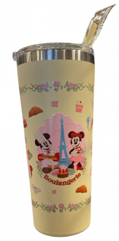 Disney Parks Epcot France Mickey & Minnie Boulangerie Tumbler New With Tag