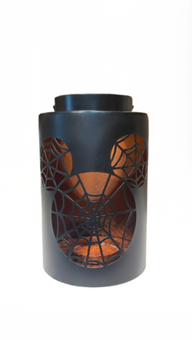 Disney Parks Halloween Mickey Pumpkin Metal Web Spider Candle Holder Lantern New