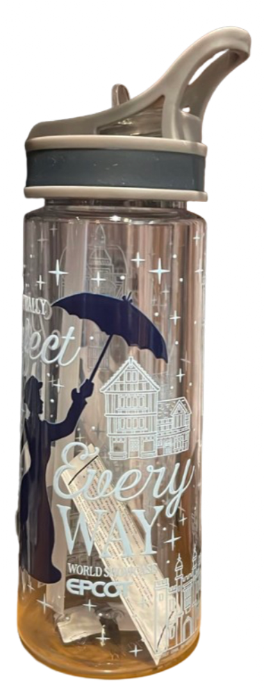 Disney Parks Mary Poppins Plastic Water Bottle United Kingdom EPCOT New With Tag