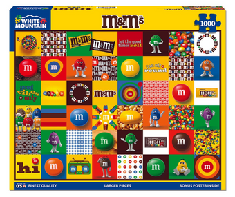 M&M's World White Mountain 1000pcs Jigsaw Puzzle + Bonus Poster New With Tag