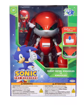 Sonic the Hedgehog Giant Metal Knuckles vs Knuckles Action Figures Toy New W Box