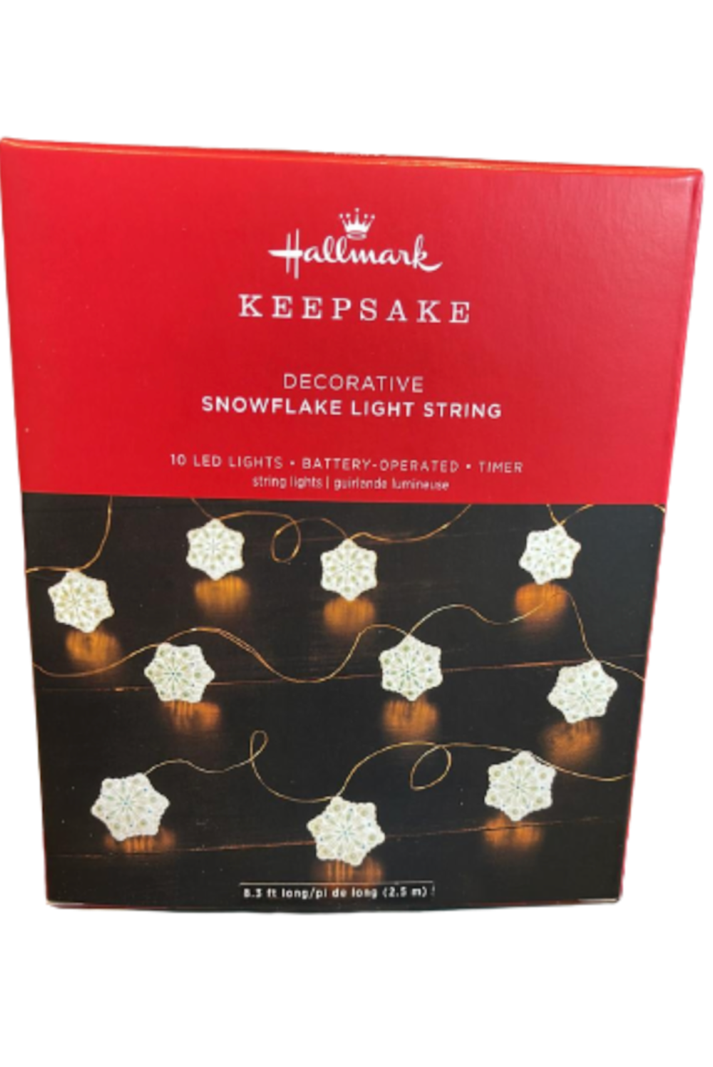 Hallmark 2023 Keepsake Snowflake 10-Light Christmas String Lights New with Box