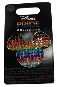 Disney Parks Pride Collection Mickey Icon Glitter Pin New With Card