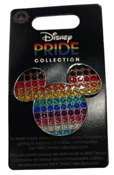 Disney Parks Pride Collection Mickey Icon Glitter Pin New With Card