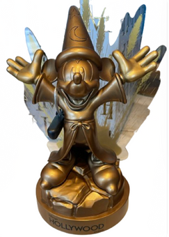 Disney Parks Hollywood Studios Mickey Mouse Fantasia Gold Figurine Statue New