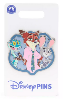 Disney Parks Nick, Judy and Gary Pin, Zootopia 2 New With Card