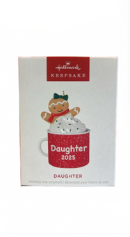 Hallmark 2025 Keepsake Daughter Gingerbread Girl in Mug Christmas Ornament New