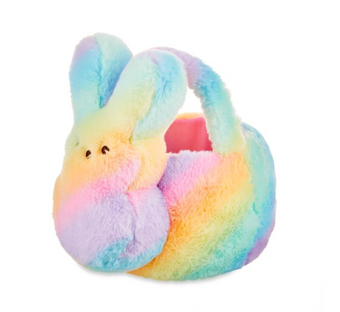 Peeps Bunny Rainbow Jumbo Easter Basket Plush New with Tag