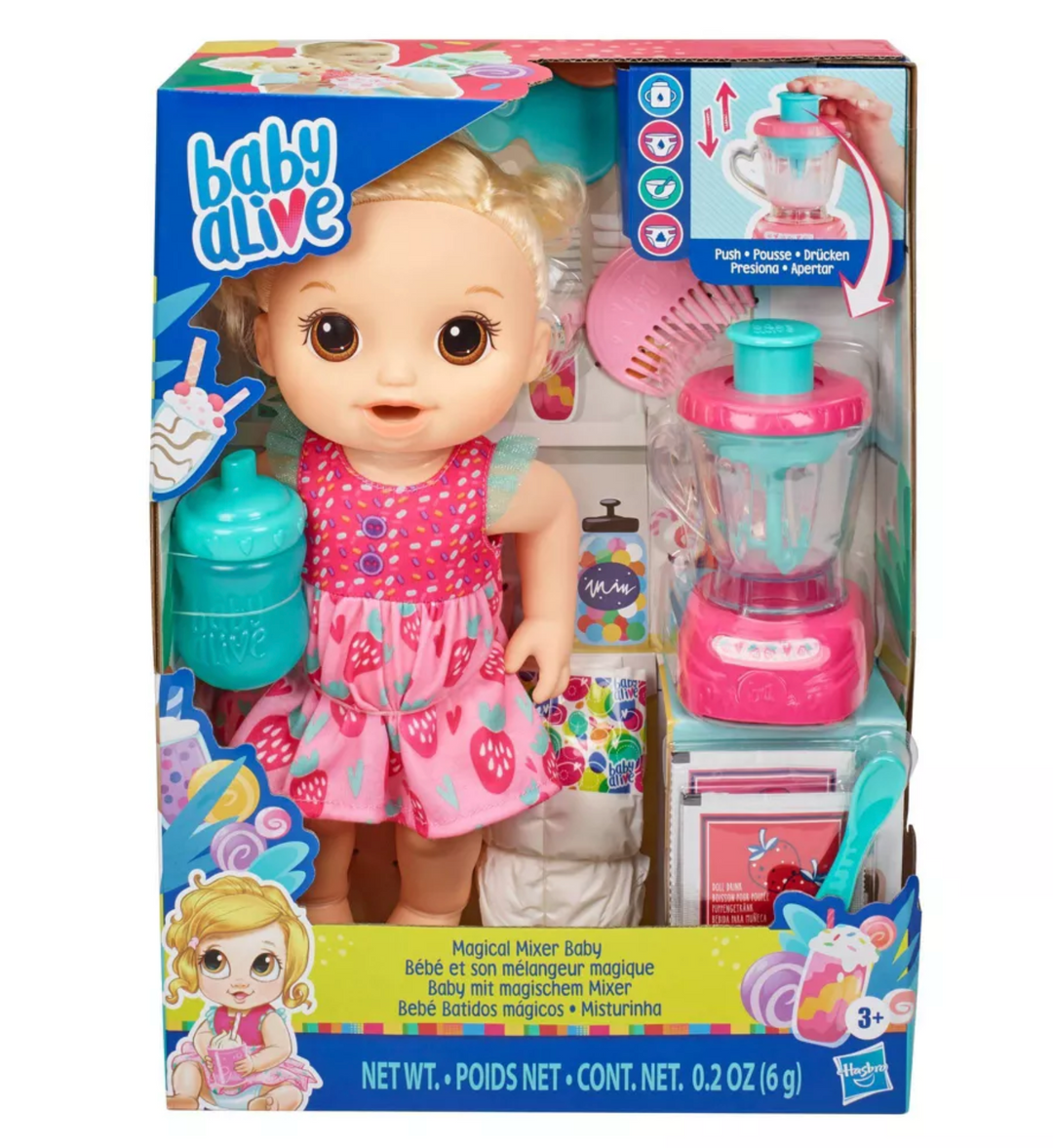 Baby Alive Magical Mixer Baby Doll Toy Strawberry Shake New with