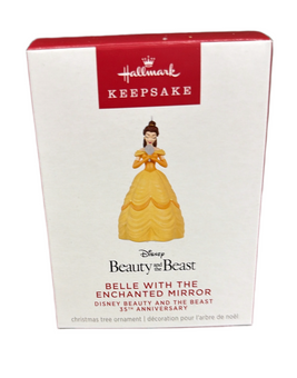Hallmark Disney Beauty Beast 35th Belle Enchanted Mirror Christmas Ornament New