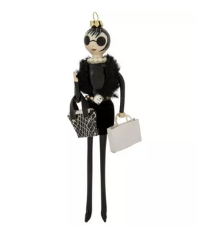 Robert Stanley Glamorous Fashion Girl Glass Christmas Ornament New with Tag