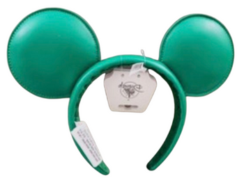 Disney Parks Walt Disney World Logo Mania Green Minnie Ear Headband New With Tag