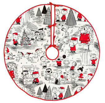 Hallmark Peanuts 40" Christmas Tree Skirt, Fabric New With Box