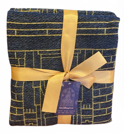 Disney Parks WDW Castle Collection White/Gold Throw Blanket New with Tag