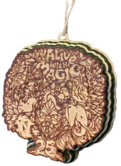 Disney Parks 25th Animal Kingdom Tree of Life Wooden Ornament New with Tag