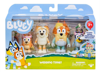 Disney Bluey Wedding Party Figures 4pk Toy New with Box