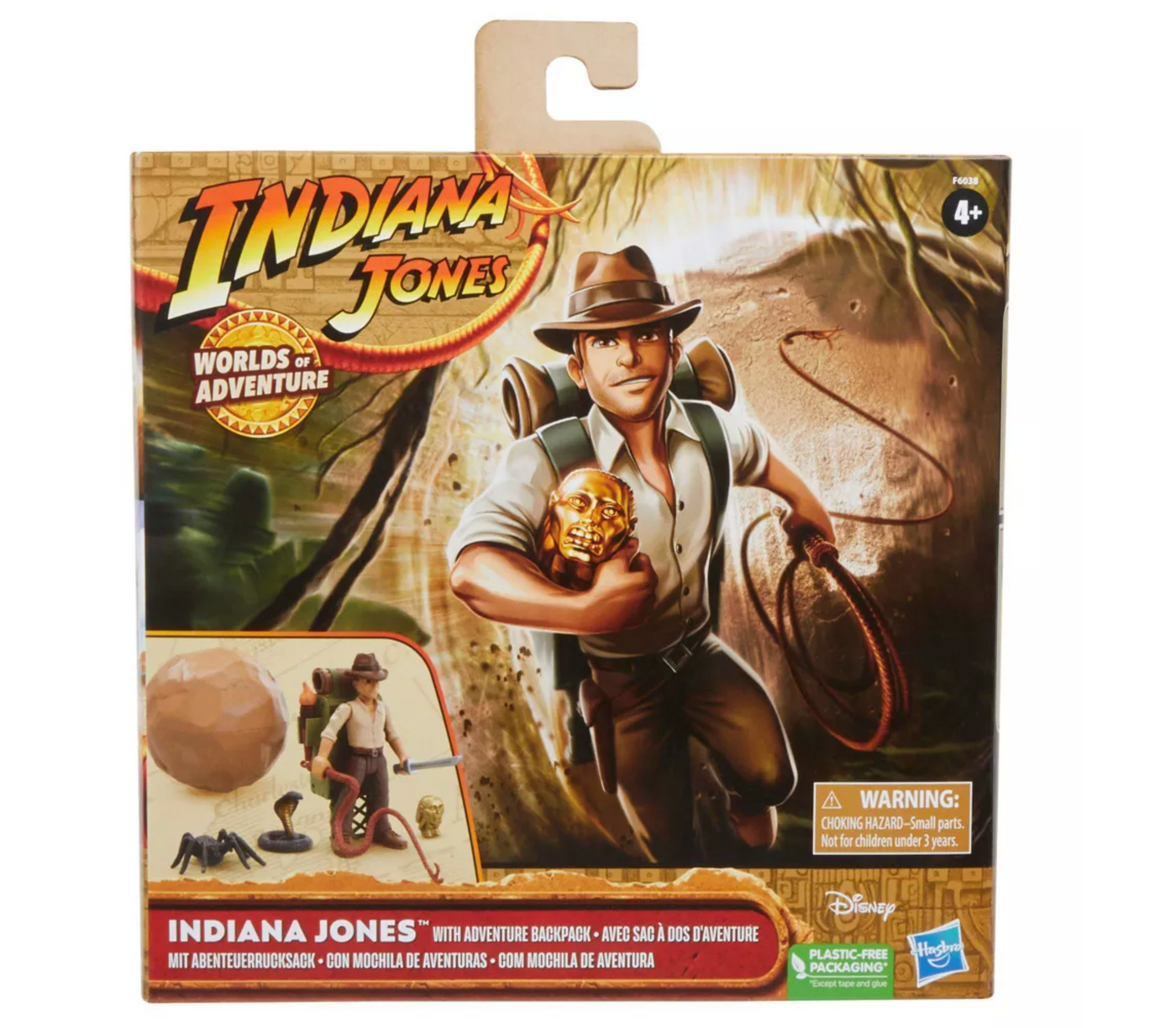 Disney Indiana Jones Worlds of Adventure Action Figure Indiana with Backpack New