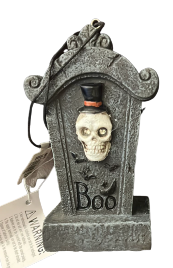Cracker Barrel Halloween Exclusive Skeleton Tomb Boo Light Up Ornament New W Tag