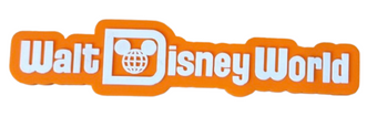 Disney Parks Walt Disney World Logo Mania Sign Orange Magnet New With Tag