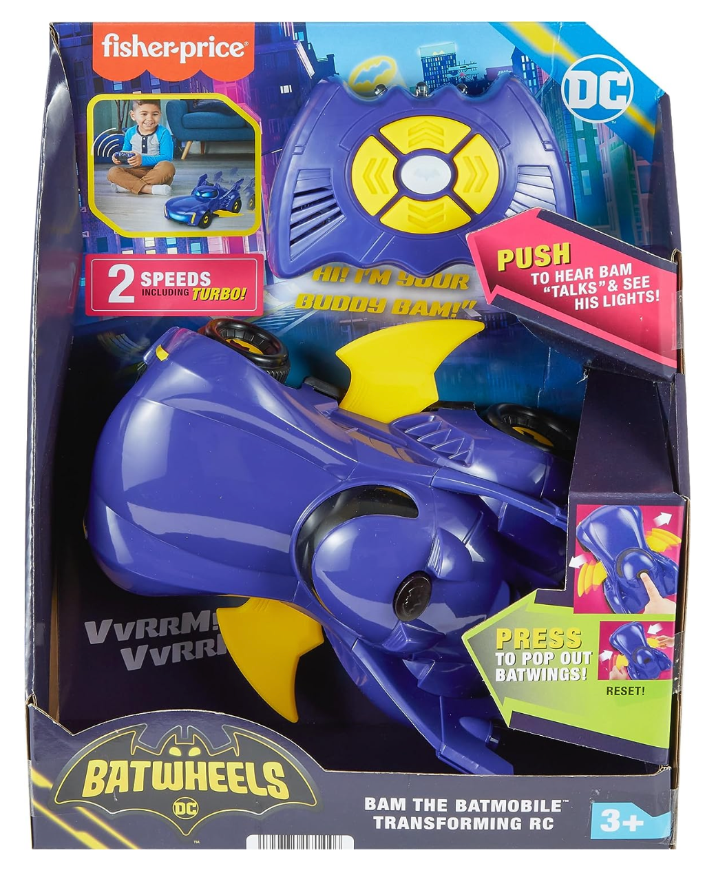 Disney Fisher-Price DC Batwheels Remote Control Car Batmobile Toy New with Box