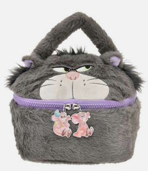 Disney Parks Fuzzy Figaro Cat Pastel Plush Vanity Pouch New with Tag