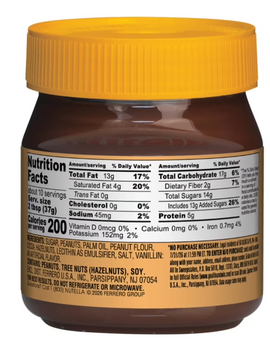Nutella Peanut Spread With Cocoa Smooth and Creamy Family Gifts Snacks 13 oz