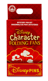 Disney Parks Character Folding Fans Mystery Pin Set Random New With Card