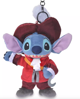 Disney Halloween Villains Stitch as Captain Hook Plush Keychain Bag Charm New