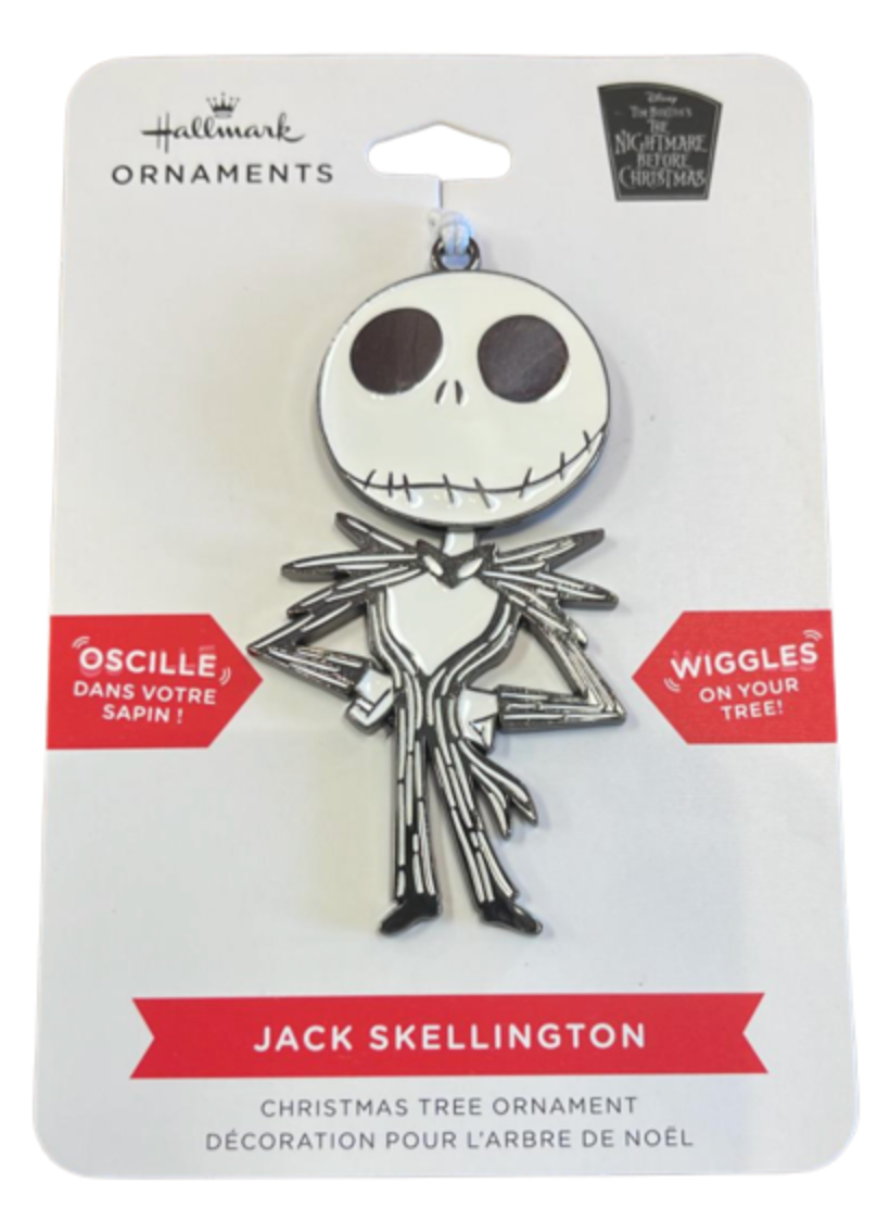 Hallmark Nightmare Before Christmas Jack Wiggles Metal Ornament New wi I Love Characters