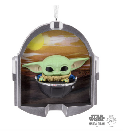 Hallmark Funko Pop Disney Star Wars Mandalorian Grogu Christmas Ornament New