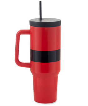 Hallmark Santa Suit Insulated Travel Cup With Handle and Straw 40 oz. New