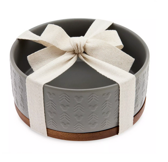 Disney Parks Mickey Icons and Chevron Pet Bowl New