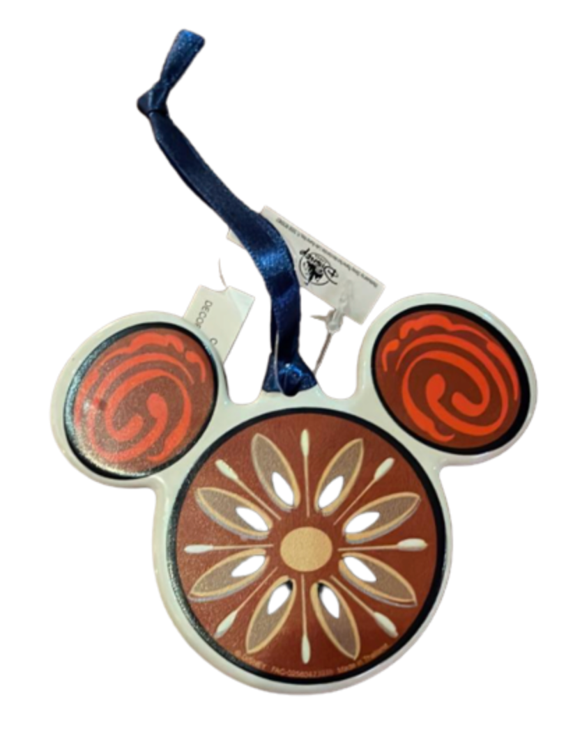 Disney Parks Epcot Norway Floral Mickey Icon Christmas Disc Ornament New W Tag