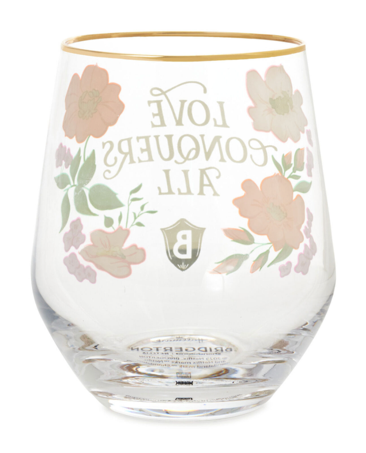 Hallmark Bridgerton Love Conquers All Stemless Wine Glass