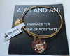 Disney Alex and Ani Parks Mickey Minnie Love Holiday Bangle Bracelet Gold New Tags