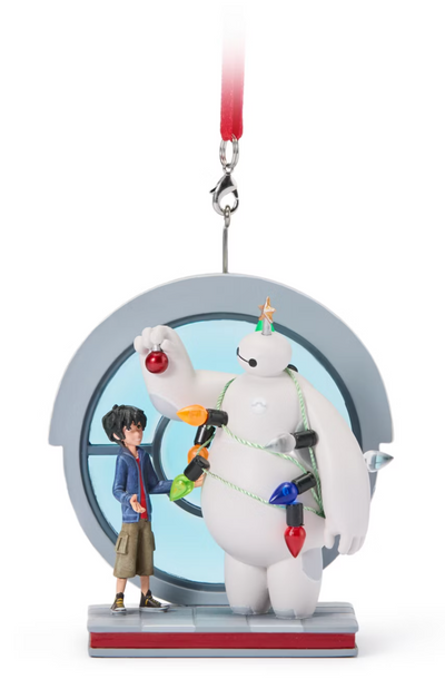 Disney Parks Hiro Wrapping Light Baymax Sketchbook Christmas Ornament Big Hero 6