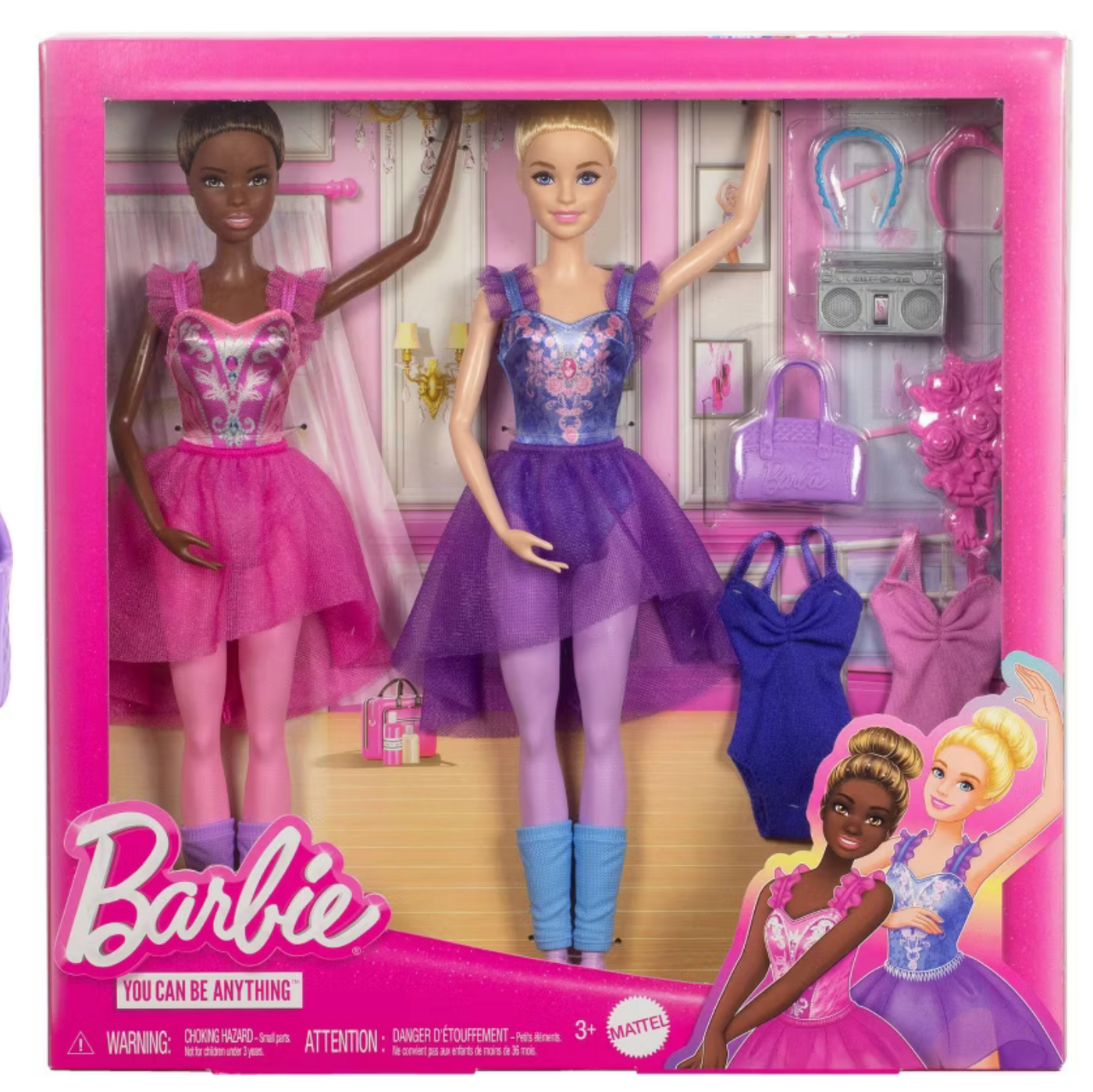 Barbie Ballet Room Set with Ballerina Fashion Dolls Dance