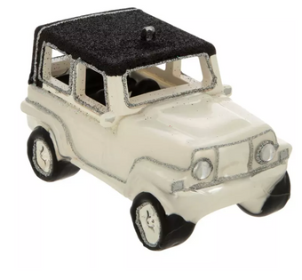Robert Stanley White Glitter SUV Glass Christmas Ornament New with Tag