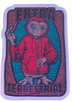 Universal Studios E.T. Extra Terrestrial Wood Block Red Hoodie Magnet New W Tag