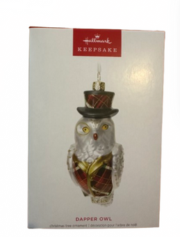 Hallmark 2025 Keepsake Dapper Owl Glass Limited Christmas Ornament New with Box