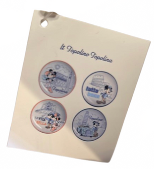 Disney Parks Epcot World Showcase Italy Topolino Plates Set of 4 New With Tag