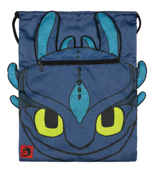 Universal Studios How To Train Your Dragon Night Fury Drawstring Bag New W Tag