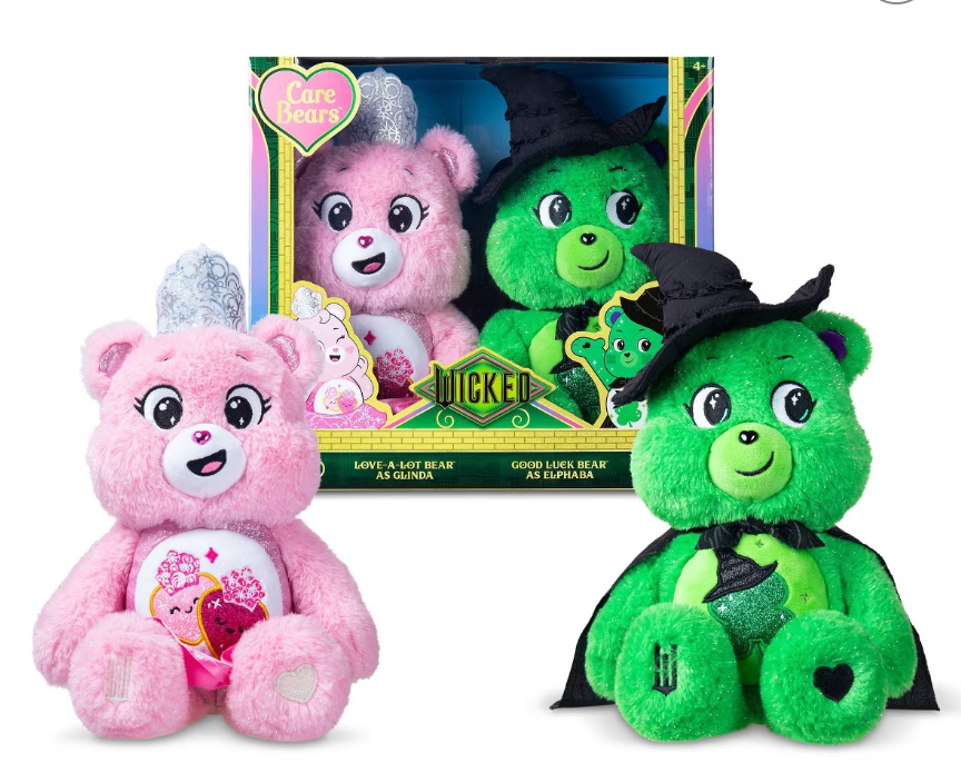 Care Bears x Wicked 2pk Love-a-Lot Glinda & Good Luck Elphaba Plush New With Tag
