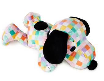 Hallmark Peanuts Pastel Patchwork Floppy Snoopy Plush 11" L New with Tag
