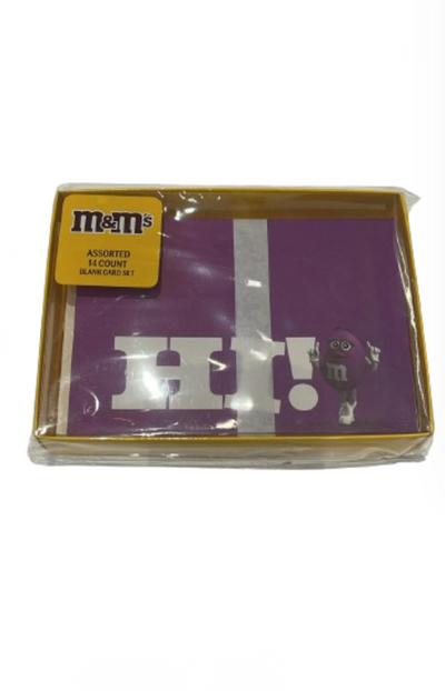 M&M's World Purple Character Assorted 14 Note Cards with Envelopes New with Box