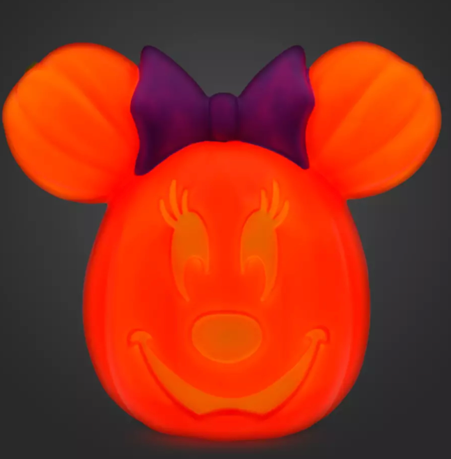 Disney Parks Minnie Mouse Light-Up Jack-o'-Lantern New With Tag